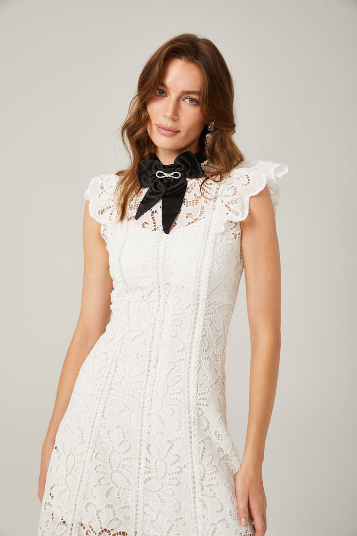 Chloé dantel mini elbise
