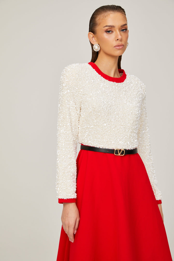 Chloé payet midi elbise