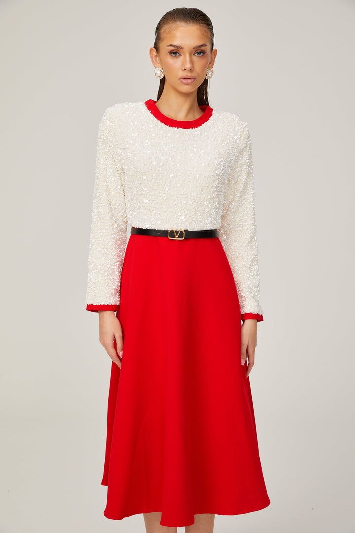 Chloé payet midi elbise