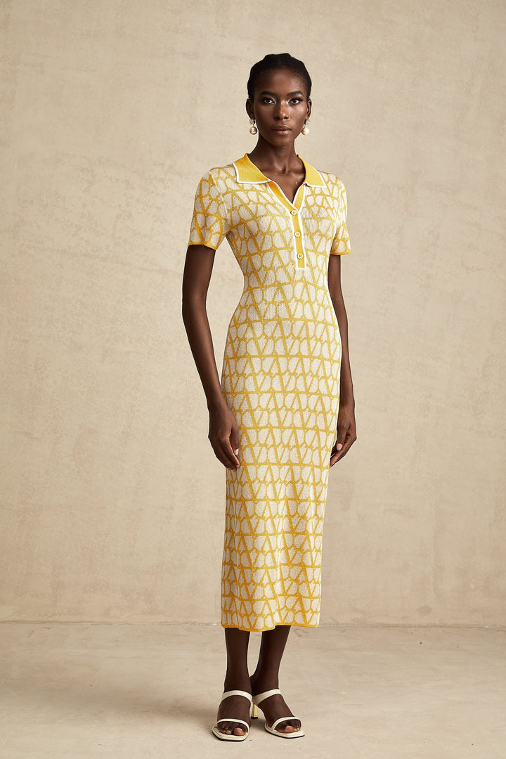 Madeleine toile midi elbise