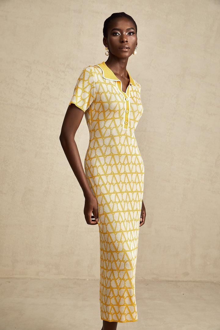 Madeleine toile midi elbise