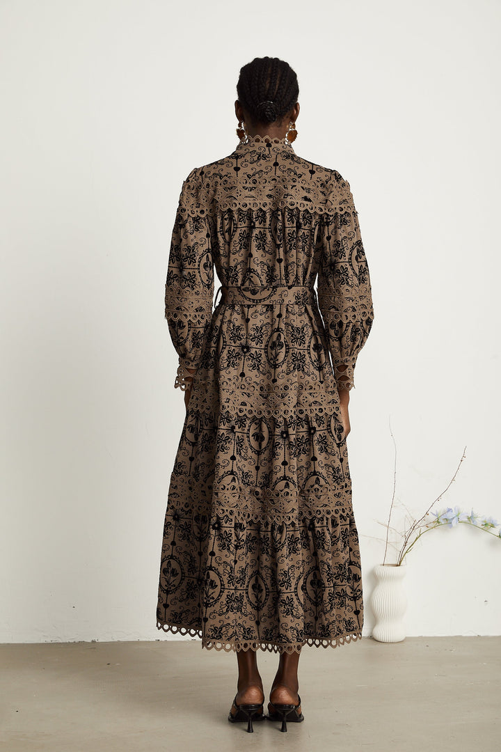 Clothilde desen midi elbise