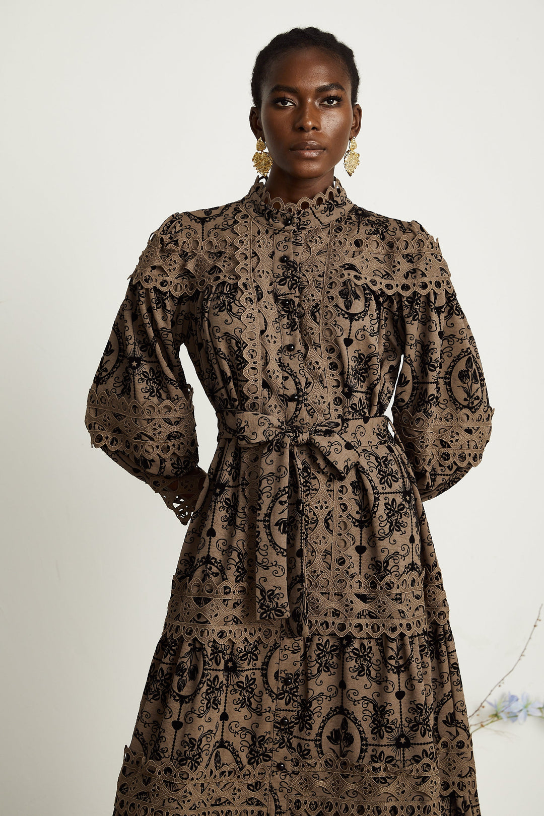 Clothilde desen midi elbise