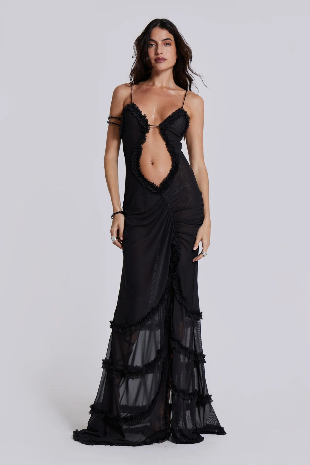 Alondra Cutout Transparan Elbise