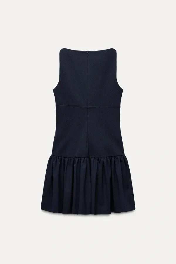 Florence Fiyonklu Fırfırlı Mini Elbise