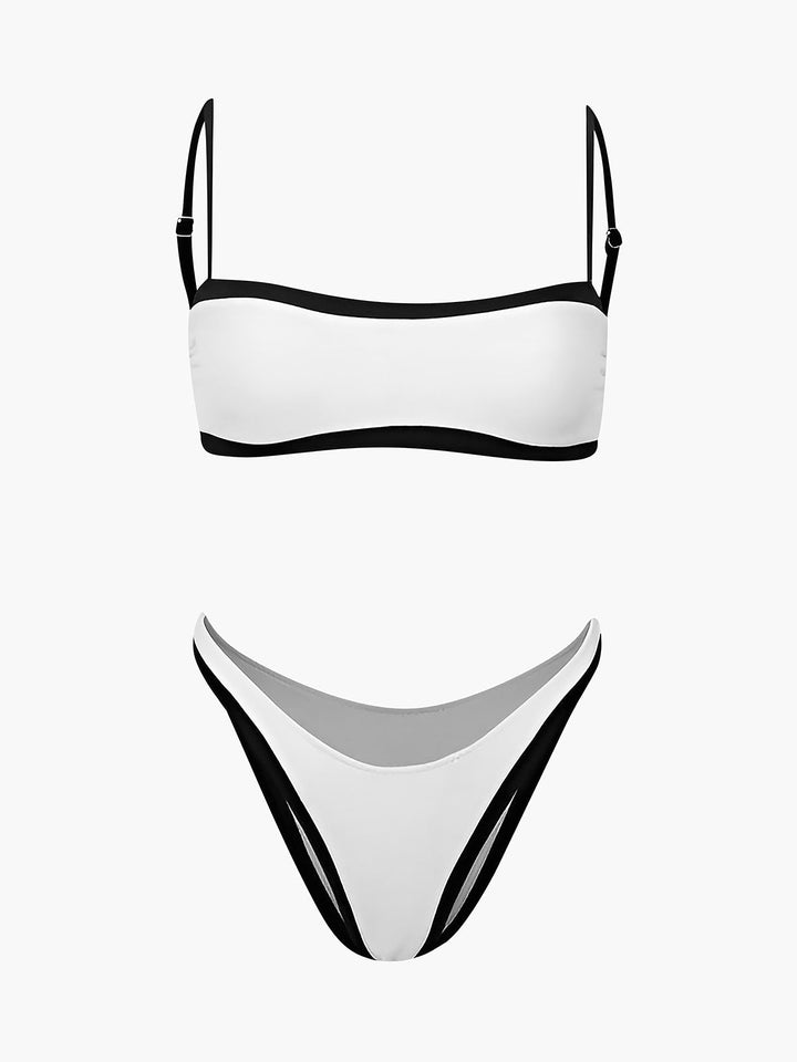 Kontrast Bağlamalı Bikini Takımı