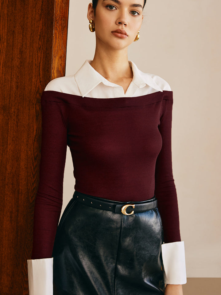 Yarı Şeffaf Panel Jersey Slim Üst