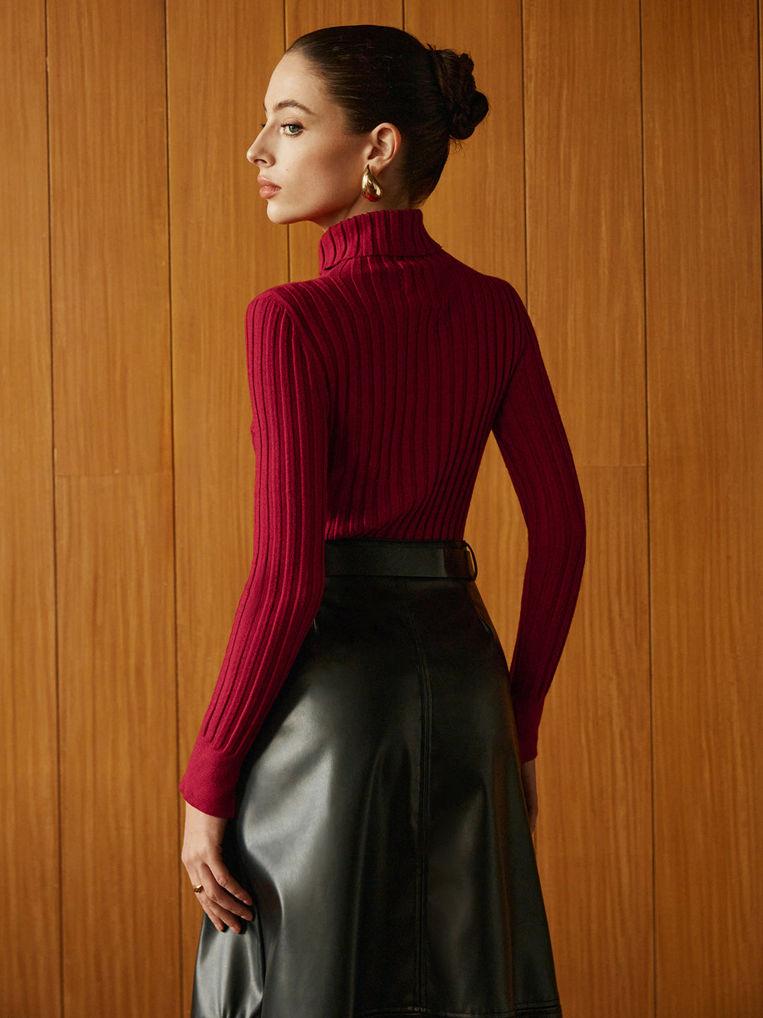 Turtleneck Ribanalı İnce Kazak