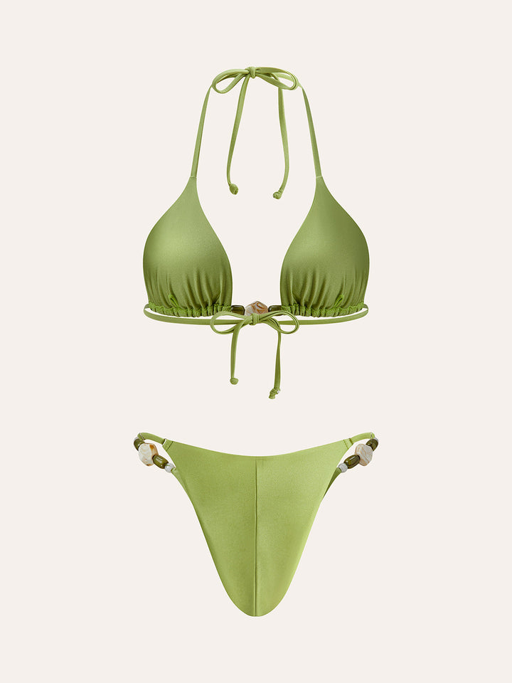 Askılı Volan Detaylı Bikini Takımı