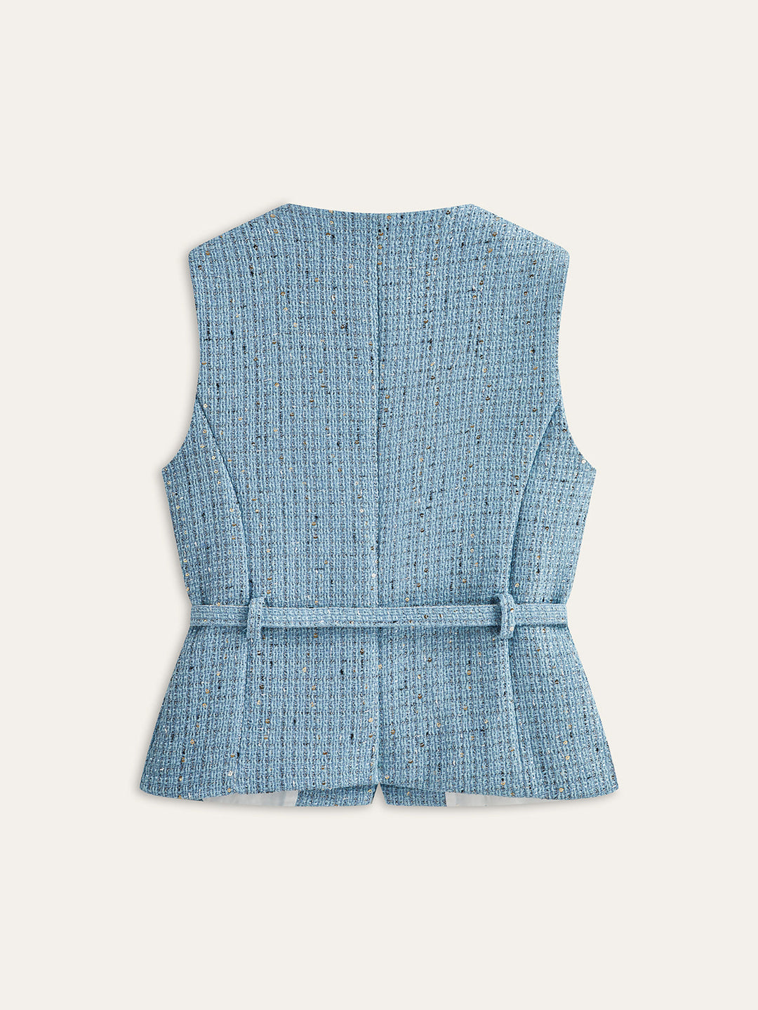 Tweed Kolsuz Kemerli Yelek