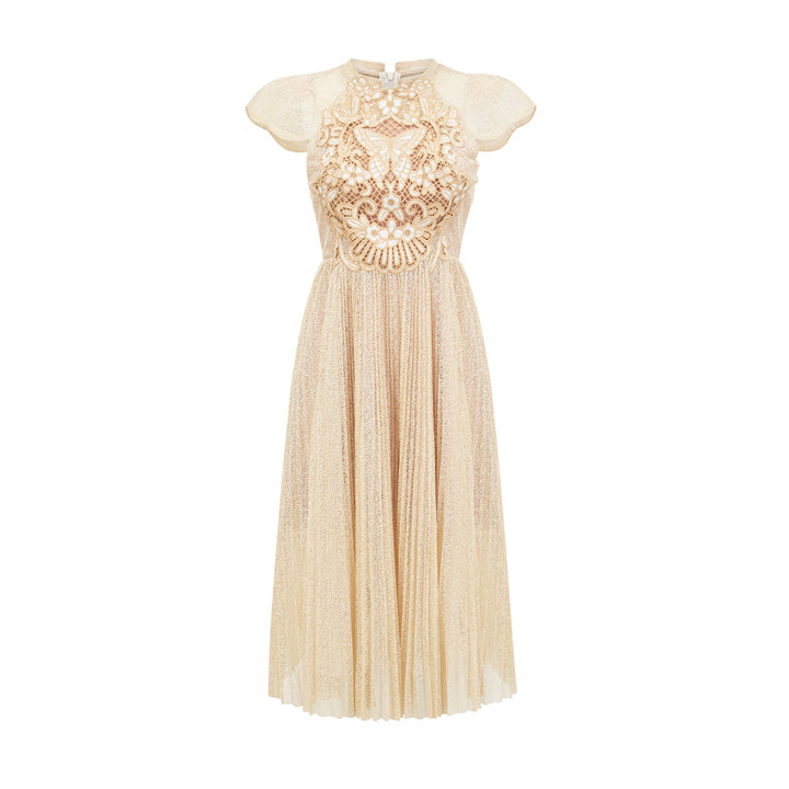 Nerissa pile midi elbise