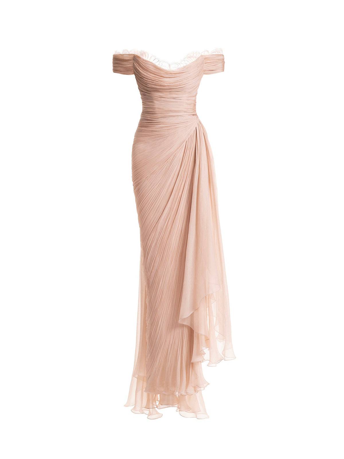 DALIA Pearl White Uzun Elbise