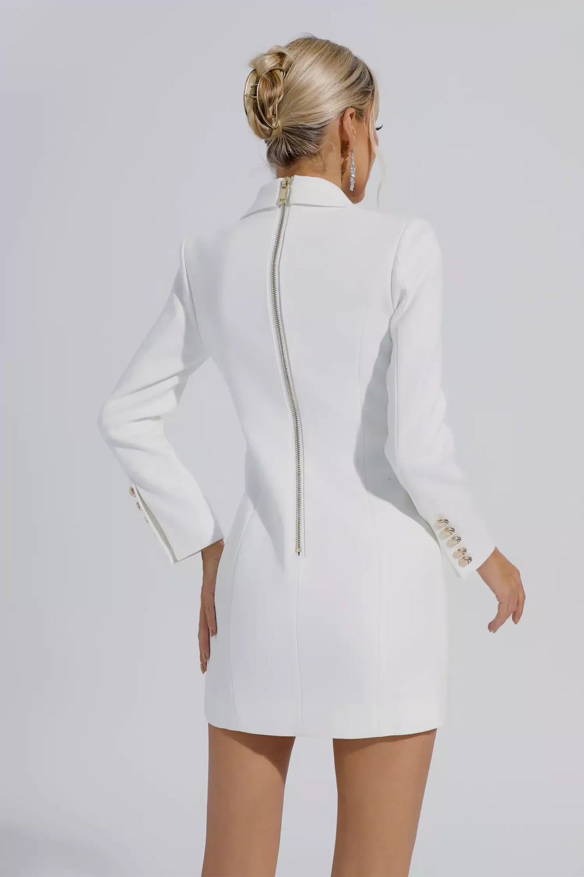 Gloria Beyaz Blazer Çalışma Mini Elbise