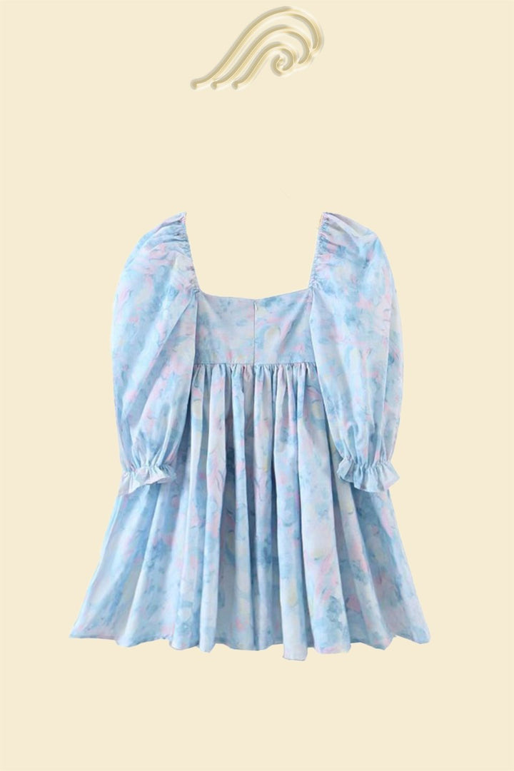 Clara Baskılı Fırfırlı Mini Bebek Elbise