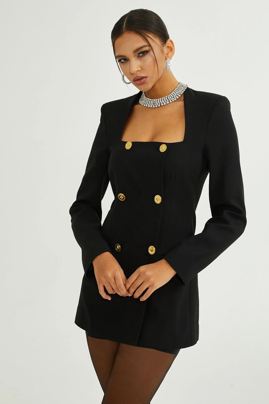 Hedy Kare Yaka Blazer Mini Elbise