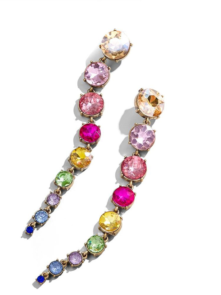 Odelia Gökkuşağı Diamante Zincir Küpe
