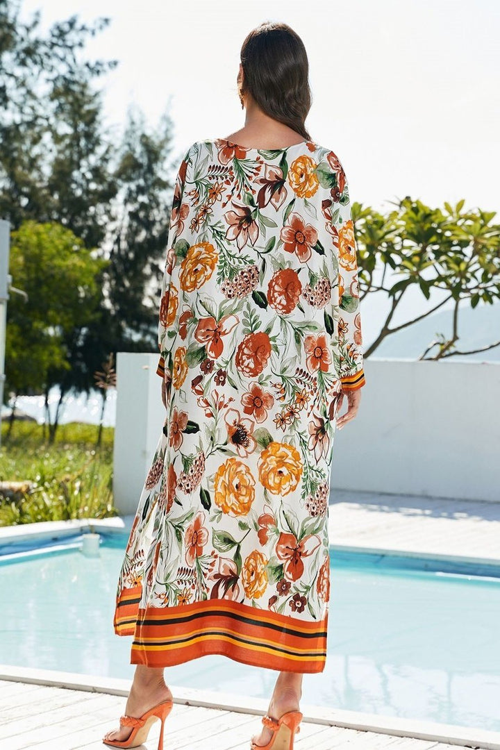 Vera Çiçek Baskılı Maxi Kaftan