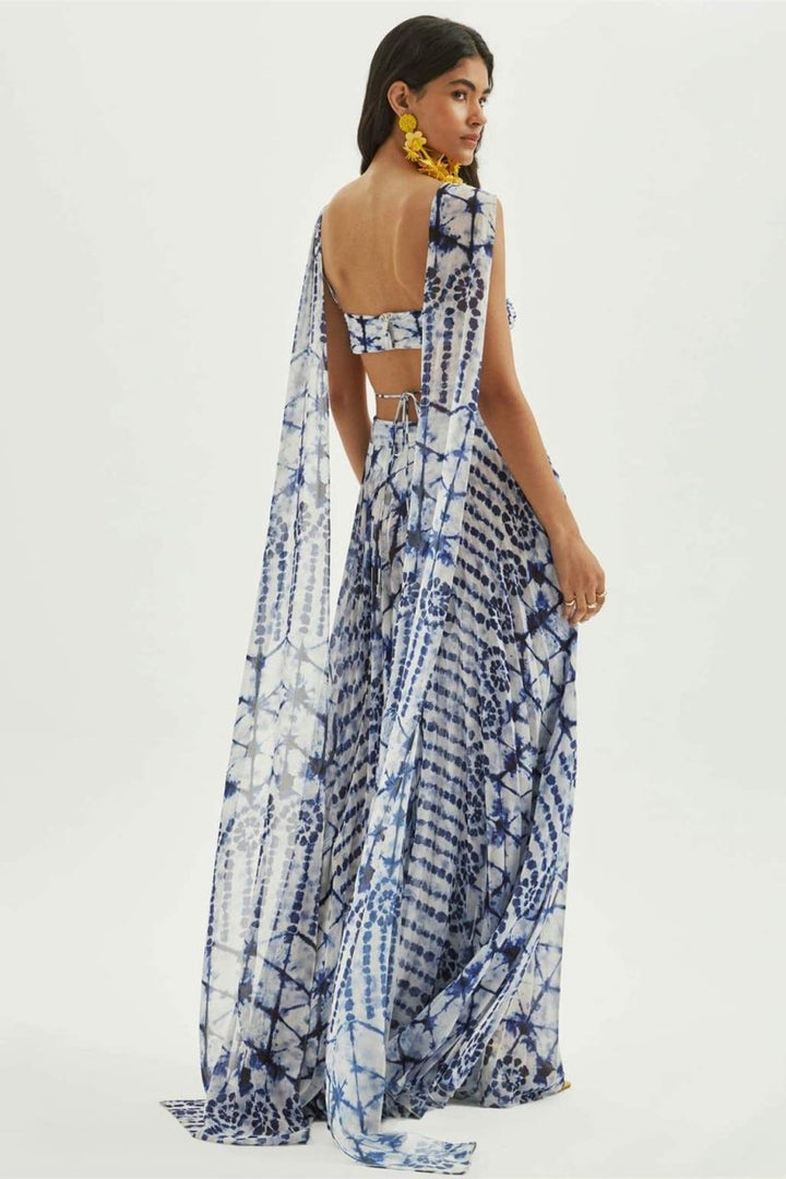 Virginia Baskılı Cut-Out Maxi Elbise