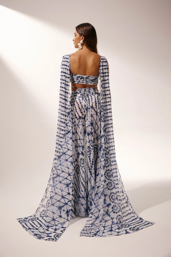 Virginia Baskılı Cut-Out Maxi Elbise